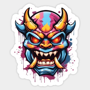 Oni - Japanese Demon, Graffiti Art Sticker